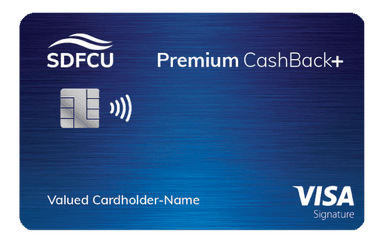 SDFCU Premium Cash Back+ Visa Signature card art