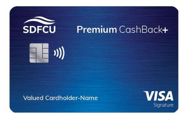 SDFCU Premium Cash Back+ Visa Signature card art